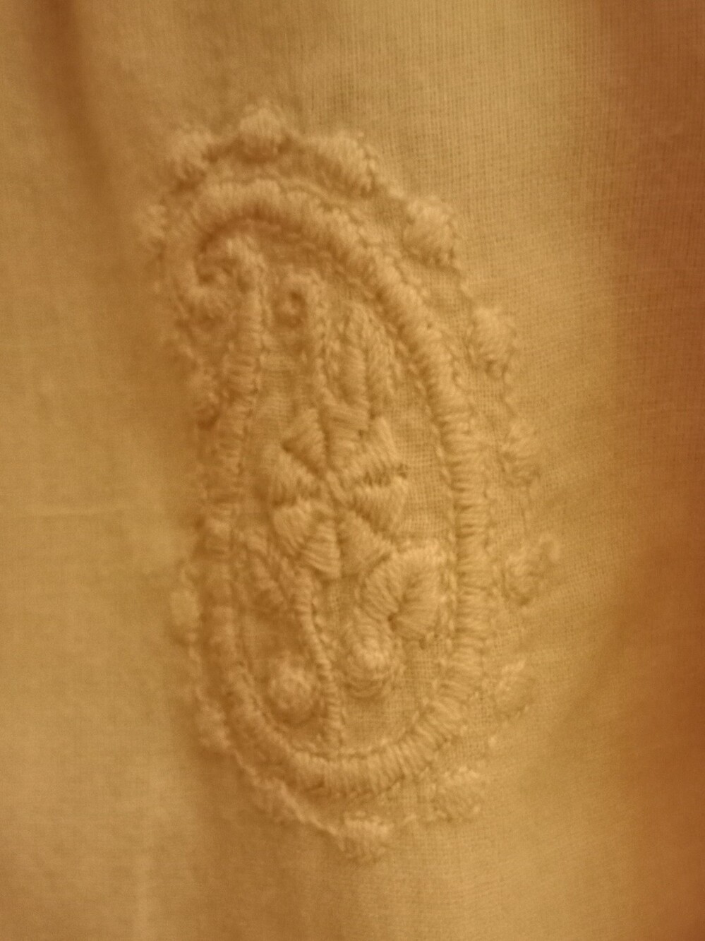 Sundance Cream Peasant Tunic with Brown Embroidered Yoke - Picture 4 of 10
